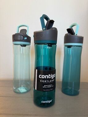 3 Contigo Cortland 2.0 Water Bottles Autoseal Spill Proof 24 oz 1 NWT Blue